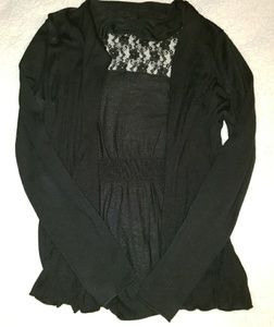Candie's Open Front Cardigan with Lace.